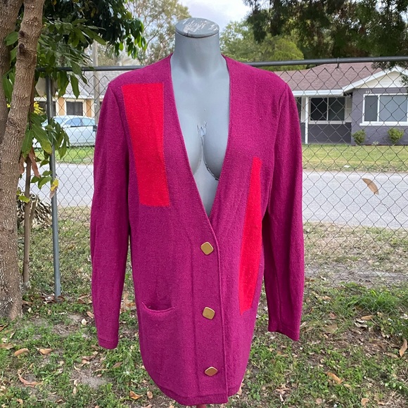 Steve Fabrikant Neiman Marcus Wool Blend Cardigan M - Picture 4 of 6